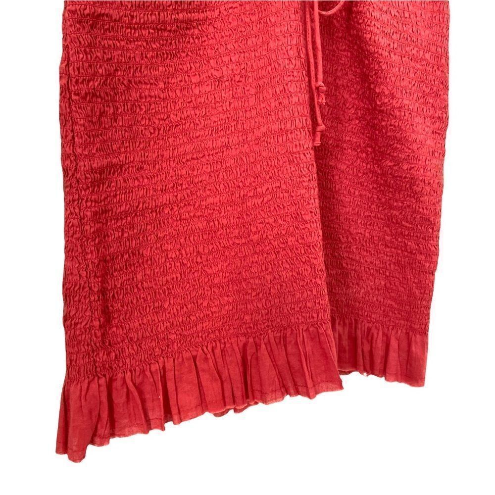 Free People Intimately Shirred Smocked Mini Halter Dress in Rust Orange Size S - Picture 9 of 13